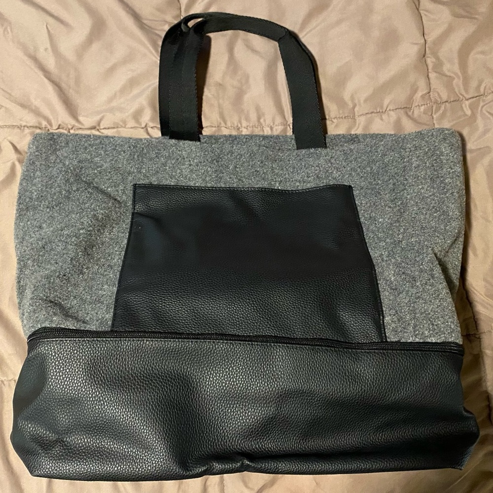 DSW Gray and Black Women's Tote Bag